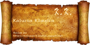 Kaluzsa Klaudia névjegykártya