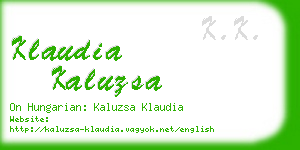 klaudia kaluzsa business card